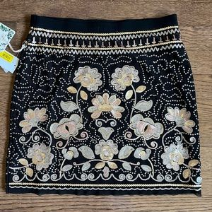 Chelsea and Violet patterned sequined mini skirt